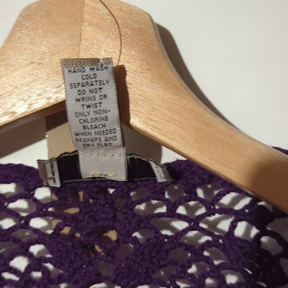 NWT Purple Crocheted Tie-Front Cardigan,  i.e. Woman, 2X 0034 - Picture 7 of 8